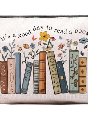 Book Lovers Gifts Makeup Bag, Bookish Gifts for Book Lovers, Bookworm Women Toil
